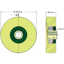 Rol nr. 211 – steunrol Ø100 mm voor machines van Grimme | OEM Grimme 623.00011 | fabrikant KiJ