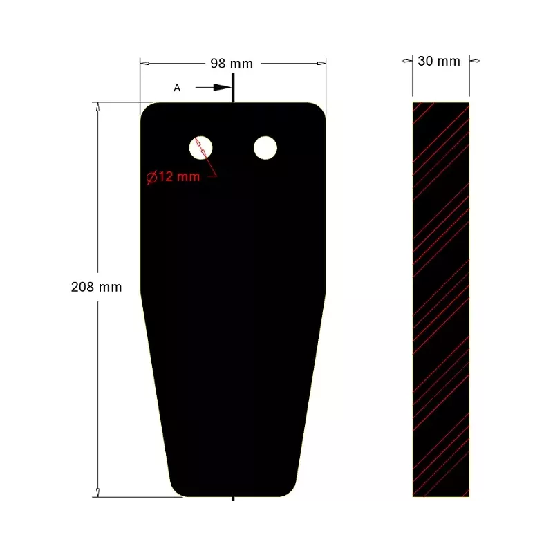 Klepel 208-98-30 – klepel geproduceerd door KiJ | OEM 120640600 | fabrikant KiJ