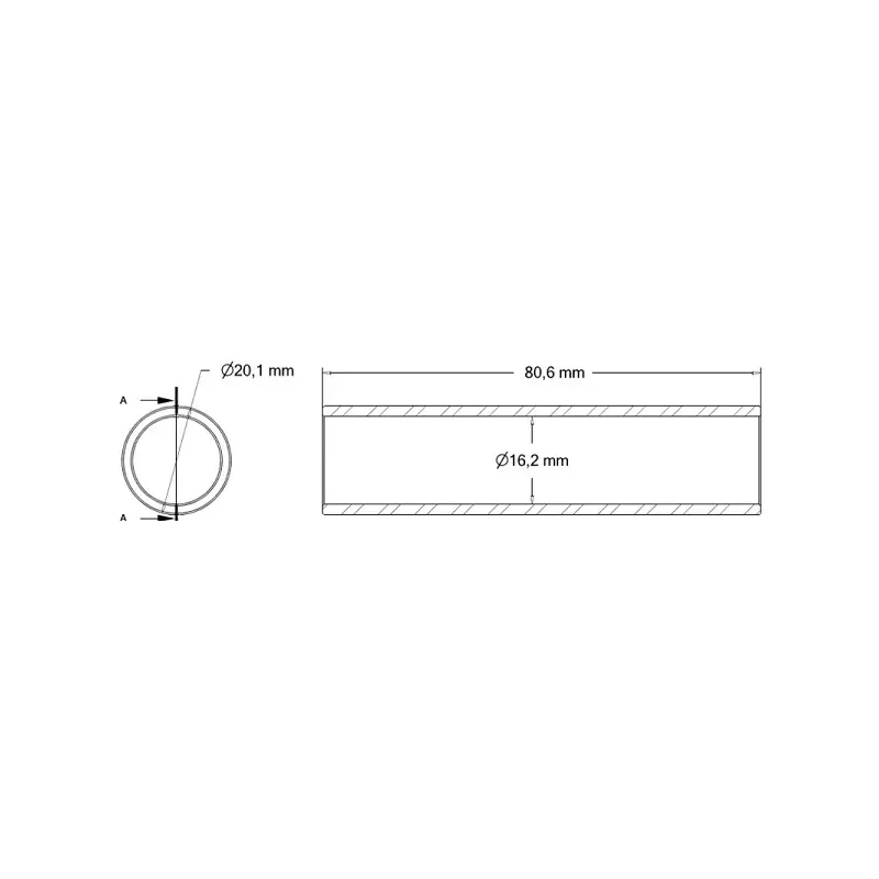 Reduceerbus 20×16×80 – onderdeel voor machines van ROPA | OEM ROPA 110091104 | fabrikant KiJ