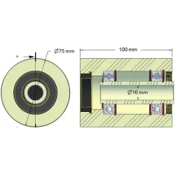 Rol nr. 246 – kunststof steunrol Ø75 mm voor machines van Grimme | OEM Grimme 200.92919 | fabrikant KiJ