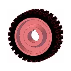 Rol nr. 1 – gietijzer-rubberen aandrijfrol Ø198 mm voor machines van Grimme | OEM Grimme 076.00673 | fabrikant KiJ
