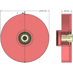 Rol nr. 114 – gietijzeren keerrol Ø192 mm voor machines van Grimme | OEM Grimme 200.48657 | fabrikant KiJ