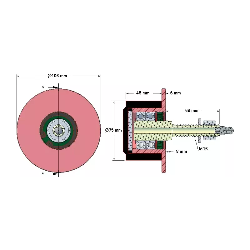 Rol nr. 11a – staal-rubberen rol Ø78 mm voor machines van Grimme | OEM Grimme 200.04530 | fabrikant KiJ