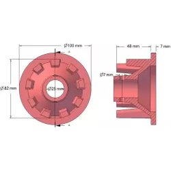Rol nr. 42 – gietijzeren aandrijfrol Ø82 mm voor machines van Grimme | OEM Grimme 006.00065 | fabrikant KiJ