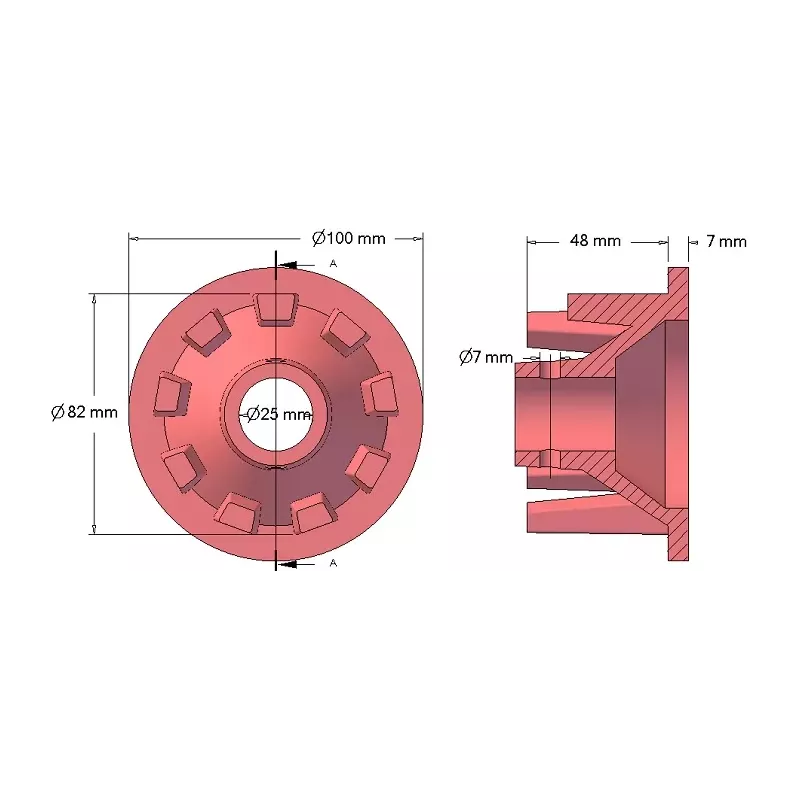 Rol nr. 42 – gietijzeren aandrijfrol Ø82 mm voor machines van Grimme | OEM Grimme 006.00065 | fabrikant KiJ