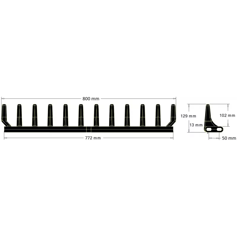 Rubberen schoep 12 tanden voor band met steek 50 mm (TL50) | OEM 206075 | fabrikant KiJ