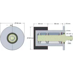 Rol nr. 101 – staal-rubberen keerrol Ø128 mm voor machines van Grimme | OEM Grimme 200.09305 | fabrikant KiJ