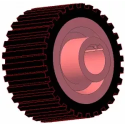 Rol nr. 220 – gietijzer-rubberen aandrijfrol Ø132 mm voor machines van Grimme | OEM Grimme 076.00655 | fabrikant KiJ