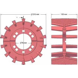 Rol nr. 198 – gietijzeren aandrijfrol Ø215 mm, steek 50 mm, voor machines van Grimme Maxtron | OEM Grimme 003.00135 | fabrikant KiJ