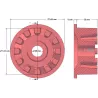 Rol nr. 16 – gietijzeren aandrijfrol Ø124 mm voor machines van Grimme | OEM Grimme 001.00067, 001.00524, 006.00236 | fabrikant KiJ