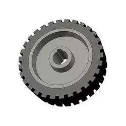 Rol nr. 43 – gietijzer-rubberen aandrijfrol Ø198 mm voor machines van Grimme | OEM Grimme 076.00704 | fabrikant KiJ