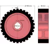 Rol nr. 43 – gietijzer-rubberen aandrijfrol Ø198 mm voor machines van Grimme | OEM Grimme 076.00704 | fabrikant KiJ
