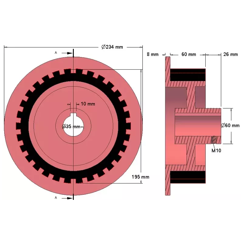 Rol nr. 45 – gietijzer-rubberen aandrijfrol voor machines van Grimme | OEM Grimme 076.01618, 076.05115 | fabrikant KiJ