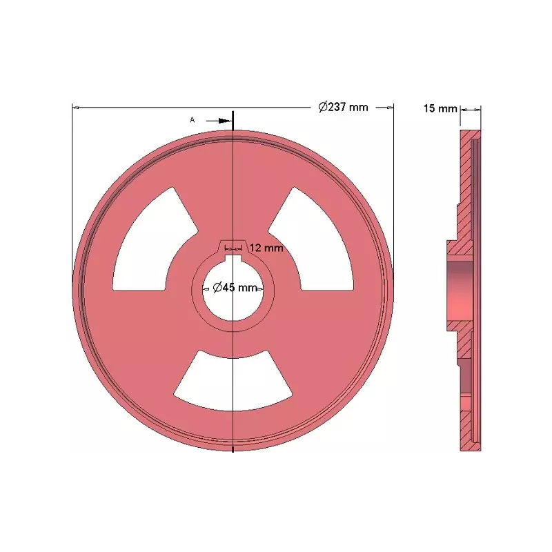 Rol nr. 53 – gietijzeren geleiderol Ø237 mm voor machines van Grimme | OEM Grimme 006.00514 | fabrikant KiJ