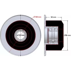 Rol nr. 63 – staal-rubberen steunrol Ø95 mm voor machines van Grimme | OEM Grimme 088.00315 | fabrikant KiJ