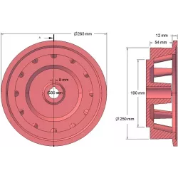 Rol nr. 171 – gietijzeren aandrijfrol Ø258 mm, steek 35 mm, voor machines van Grimme | OEM Grimme 006.00537 | fabrikant KiJ