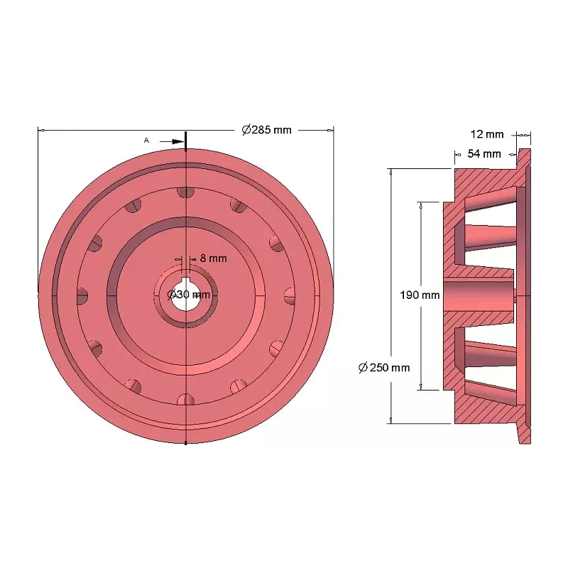 Rol nr. 171 – gietijzeren aandrijfrol Ø258 mm, steek 35 mm, voor machines van Grimme | OEM Grimme 006.00537 | fabrikant KiJ
