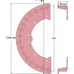 Rol nr. 221 – stalen aandrijfrol Ø500 mm voor machines van ROPA | OEM ROPA 121538, 1197019299 | fabrikant KiJ
