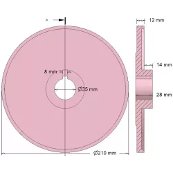 Rol nr. 208 – gietijzeren geleiderol Ø210 mm voor machines van Grimme | OEM Grimme 006.00571, 100.32222 | fabrikant KiJ