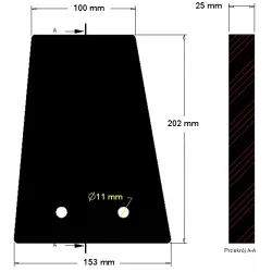 Rubberen peddel gedwongen invoer – rubberen element voor machines van Holmer | OEM Holmer 1054023786, 1054019884, 1054011451 | fabrikant KiJ