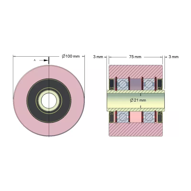 Rol nr. 187 – stalen steunrol Ø100 mm voor machines van ROPA | OEM ROPA 252062 | fabrikant KiJ