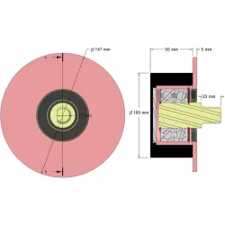 Rol nr. 10 – staal-rubberen steunrol Ø100 mm voor machines van Wuhlmaus | OEM Wuhlmaus 000.03.004.00 | fabrikant KiJ