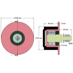 Rol nr. 11b – staal-rubberen aandrijfrol Ø78 mm voor machines van Grimme | OEM Grimme 200.10202 | fabrikant KiJ