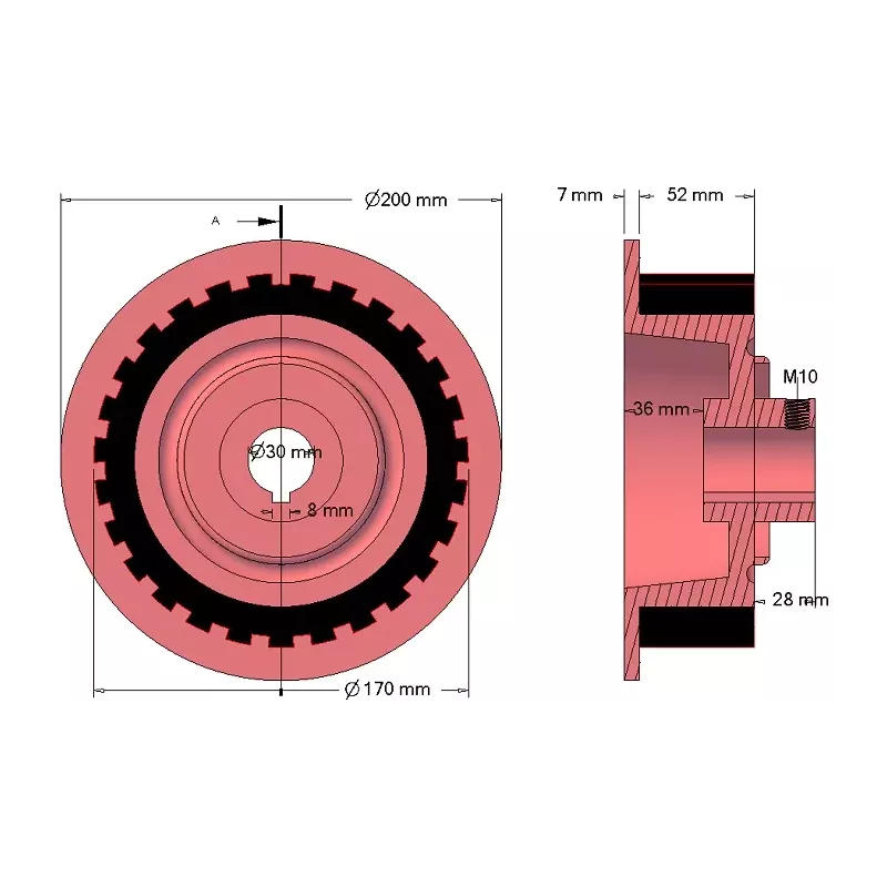 Rol nr. 19 – gietijzer-rubberen aandrijfrol Ø170 mm voor machines van Grimme | OEM Grimme 076.00768 | fabrikant KiJ