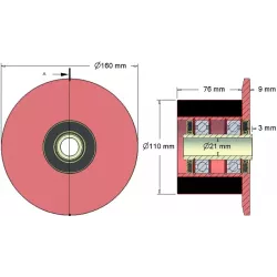 Rol nr. 23 – staal-rubberen steunrol Ø110 mm voor machines van ROPA | OEM ROPA 252066 | fabrikant KiJ