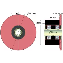 Rol nr. 24 – staal-rubberen steunrol Ø110 mm voor machines van ROPA | OEM ROPA 252061, 252006100 | fabrikant KiJ