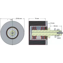 Rol nr. 62 – staal-rubberen keerrol Ø100 mm voor machines van Grimme | OEM Grimme 200.11379, 200.46387 | fabrikant KiJ