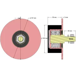 Rol nr. 80 – staal-rubberen draagrol Ø100 mm voor aardappelrooier Anna Z644 | OEM Anna 564421017 | fabrikant KiJ