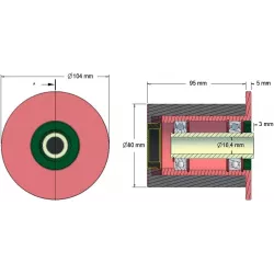 Rol nr. 108 – staal-rubberen steunrol Ø80 mm voor machines van Grimme | OEM Grimme 200.50894, 200.92919 | fabrikant KiJ