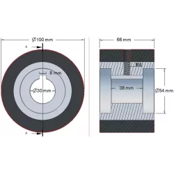 Rol nr. 137 – staal-rubberen keerrol Ø100 mm voor machines van Grimme | OEM Grimme 076.00889 | fabrikant KiJ