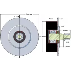 Rol nr. 143 – staal-rubberen rol Ø120 mm | fabrikant KiJ