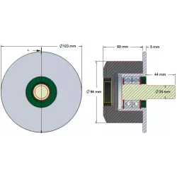 Rol nr. 179 – staal-rubberen rol Ø95 mm | fabrikant KiJ