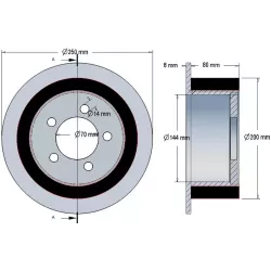 Rol nr. 219 – staal-rubberen aandrijfrol Ø200 mm voor machines van ROPA | OEM ROPA 121368 | fabrikant KiJ
