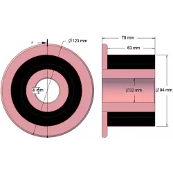 Rol nr. 264 – staal-rubberen aandrijfrol Ø94 mm voor machines van AVR | OEM AVR 202.16.40 | fabrikant KiJ