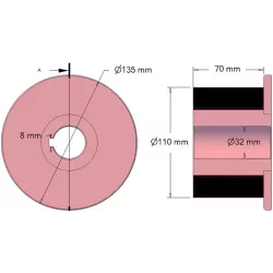 Rol nr. 265 – staal-rubberen aandrijfrol Ø110 mm voor machines van AVR | OEM AVR 202.16.90 | fabrikant KiJ