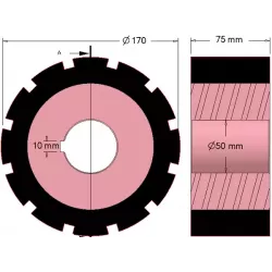 Rol nr. 271 – staal-rubberen aandrijfrol Ø170 mm voor machines van AVR | OEM AVR 742.20.85 | fabrikant KiJ