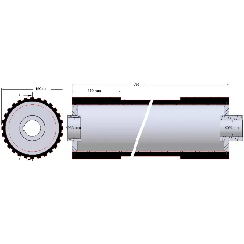 Rol nr. 273 – staal-rubberen steunas Ø192 mm voor machines van Grimme | OEM Grimme 076.00859 | fabrikant KiJ