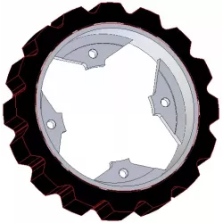 Rol nr. 274 – staal-rubberen aandrijfrol Ø250 mm voor machines van Dewulf | OEM Dewulf 0000005328 | fabrikant KiJ