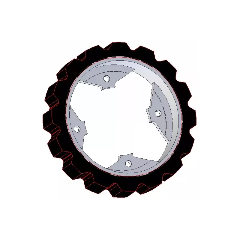 Rol nr. 274 – staal-rubberen aandrijfrol Ø250 mm voor machines van Dewulf | OEM Dewulf 0000005328 | fabrikant KiJ