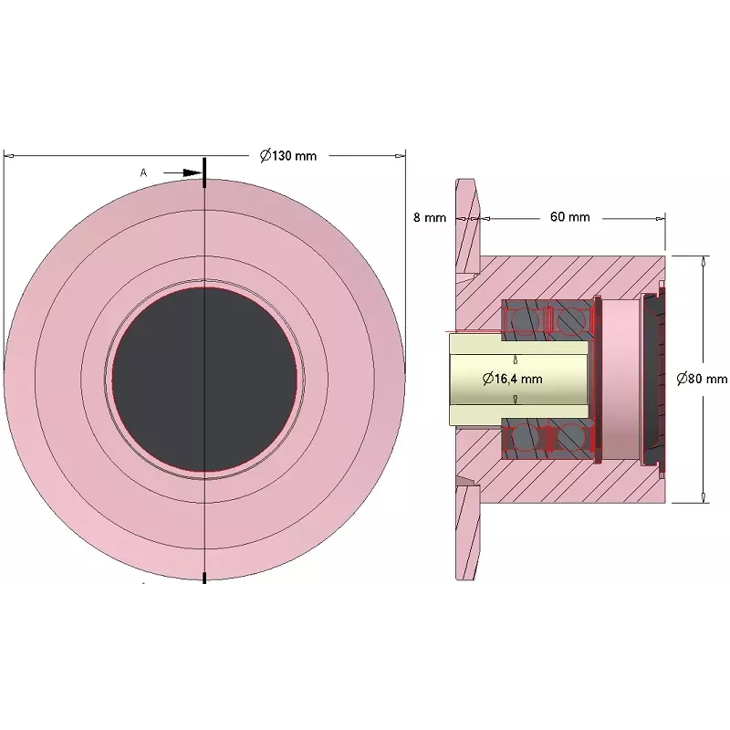 Rol nr. 275 – stalen steunrol Ø80 mm, steek 64 mm, voor machines van Samon | fabrikant KiJ