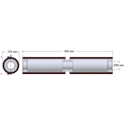 Rol nr. 277 – staal-rubberen rol Ø122 mm voor machines van Ploeger | OEM Ploeger 184.221.00 | fabrikant KiJ