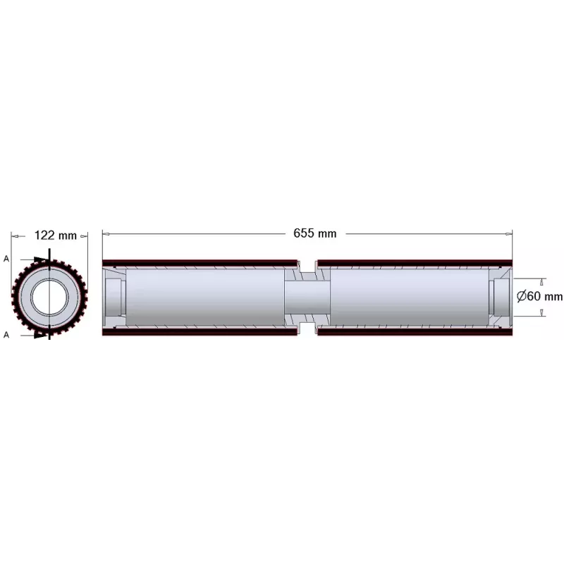 Rol nr. 277 – staal-rubberen rol Ø122 mm voor machines van Ploeger | OEM Ploeger 184.221.00 | fabrikant KiJ