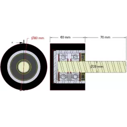 Rol nr. 284 – staal-rubberen steunrol Ø80 mm voor machines van Dewulf | OEM Dewulf 2660005C | fabrikant KiJ