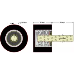 Rol nr. 294a – staal-rubberen steunrol Ø90 mm voor machines van Dewulf | fabrikant KiJ