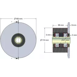 Rol nr. 24H – staal-rubberen steunrol Ø110 mm voor machines van Holmer | OEM Holmer 252061, 1130006938 | fabrikant KiJ