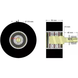 Rol nr. 312 – staal-rubberen steunrol Ø110 mm voor machines van Guaresi | OEM Guaresi P7300572000 | fabrikant KiJ